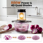 Food Processor with Dual Bowls, 2-Speed Food Chopper & Meat Grinder