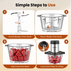 Food Processor with Dual Bowls, 2-Speed Food Chopper & Meat Grinder