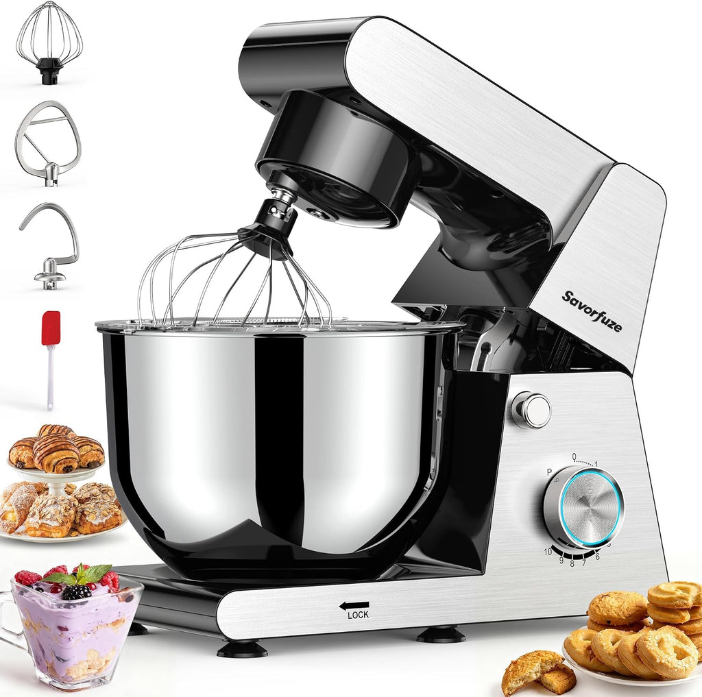Savorfuze Stand Mixer,3.2Qt Small Electric Food Mixer,6 Speeds Portable Lightweight Kitchen Mixer for Daily Use