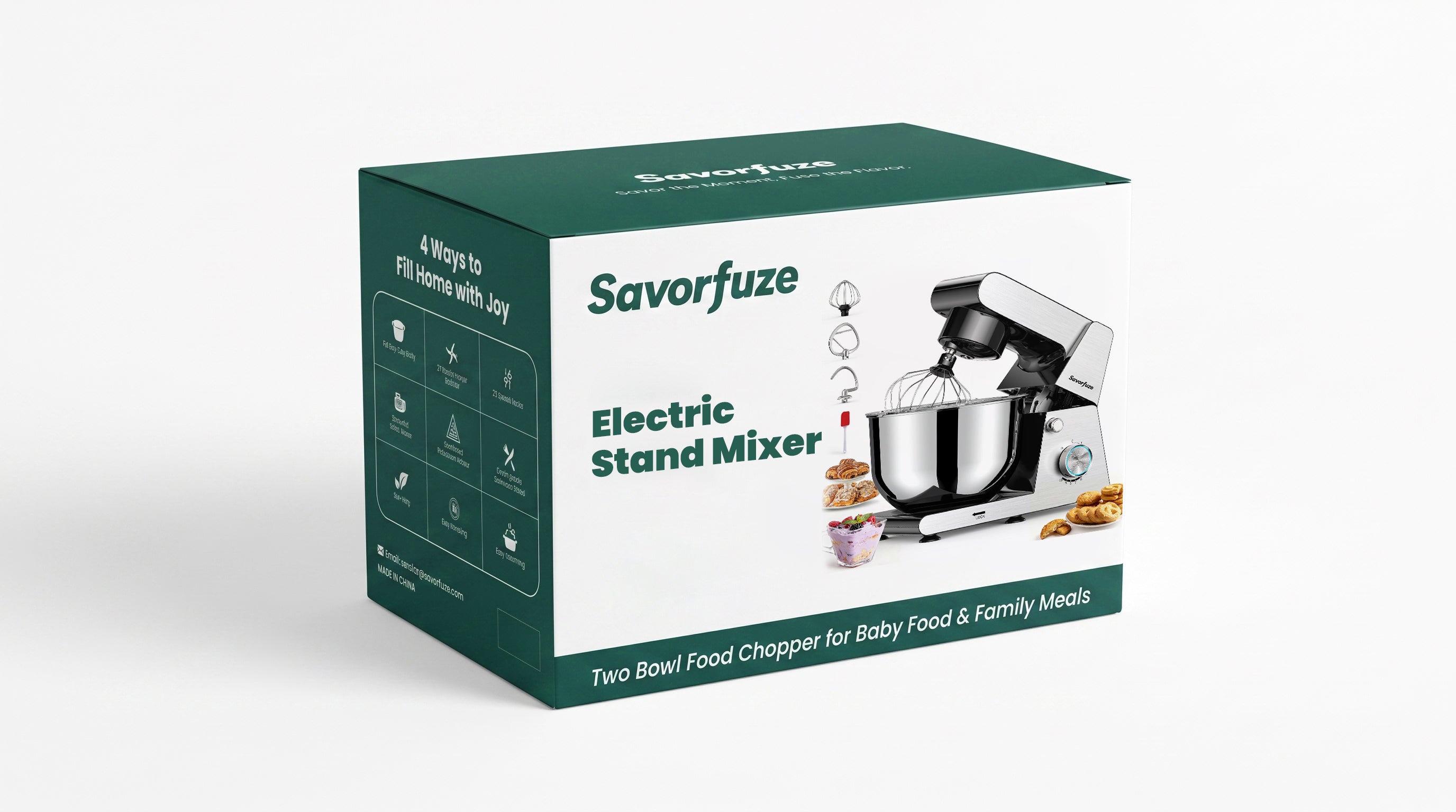 Savorfuze Stand Mixer,3.2Qt Small Electric Food Mixer,6 Speeds Portable Lightweight Kitchen Mixer for Daily Use