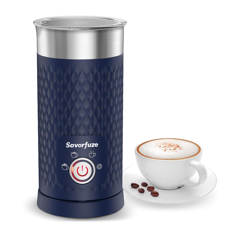 Savorfuze Milk Frother, 4-in-1 Electric Milk Steamer, Automatic Warm and Cold Foam Maker and Milk Warmer for Latte, Cappuccinos, Macchiato