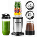 900W Smoothie Blender with Grinder Combo, Personal Blender for Smoothies and Shakes, BPA-Free Single Serve Smoothie Maker with 2x24oz To-Go Cup & 10oz Grinding Cup, Blend for Protein Shakes & Spices