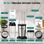 900W Smoothie Blender with Grinder Combo, Personal Blender for Smoothies and Shakes, BPA-Free Single Serve Smoothie Maker with 2x24oz To-Go Cup & 10oz Grinding Cup, Blend for Protein Shakes & Spices