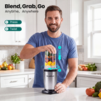 900W Smoothie Blender with Grinder Combo, Personal Blender for Smoothies and Shakes, BPA-Free Single Serve Smoothie Maker with 2x24oz To-Go Cup & 10oz Grinding Cup, Blend for Protein Shakes & Spices