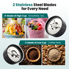 900W Smoothie Blender with Grinder Combo, Personal Blender for Smoothies and Shakes, BPA-Free Single Serve Smoothie Maker with 2x24oz To-Go Cup & 10oz Grinding Cup, Blend for Protein Shakes & Spices