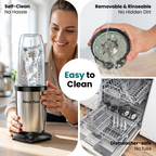 900W Smoothie Blender with Grinder Combo, Personal Blender for Smoothies and Shakes, BPA-Free Single Serve Smoothie Maker with 2x24oz To-Go Cup & 10oz Grinding Cup, Blend for Protein Shakes & Spices