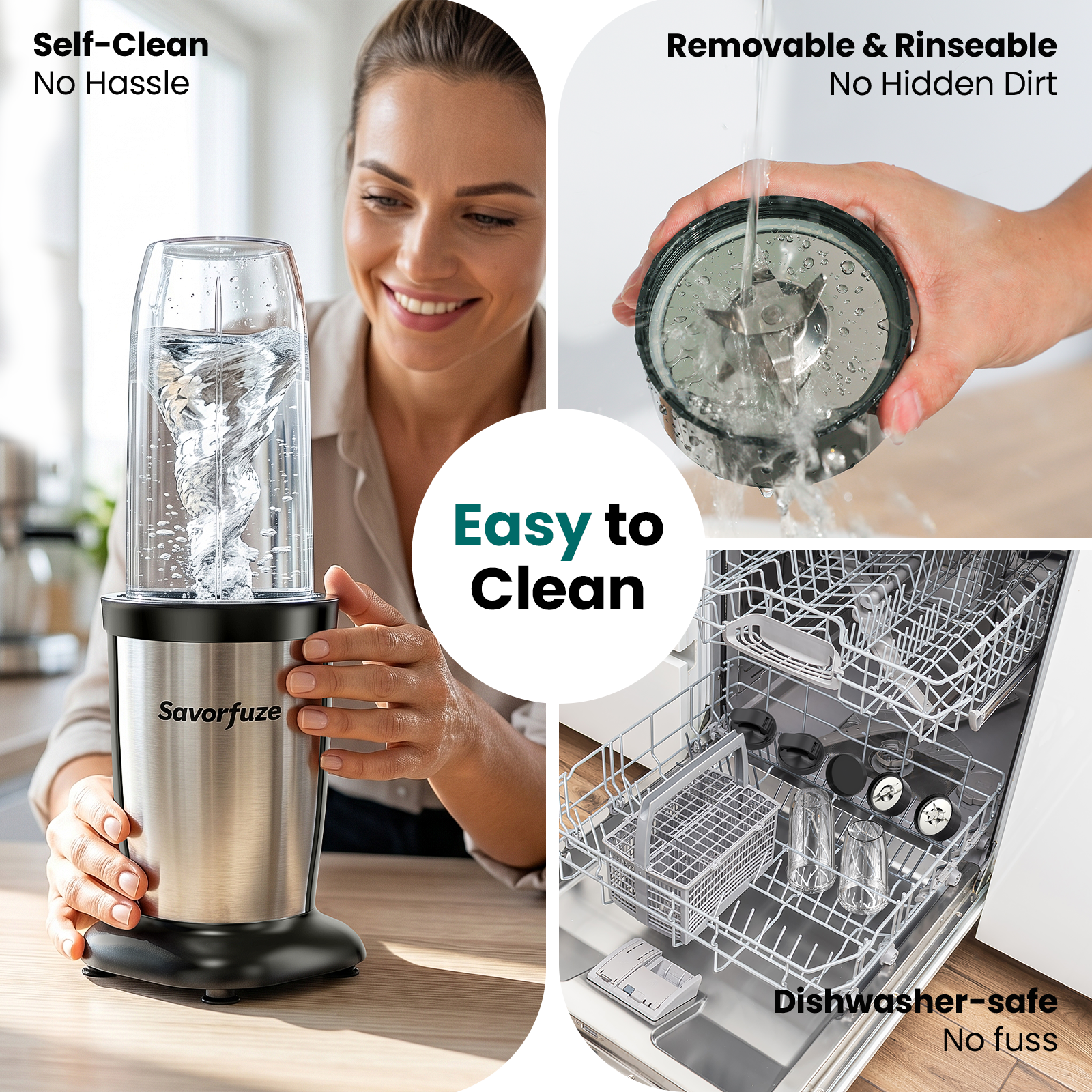 900W Smoothie Blender with Grinder Combo, Personal Blender for Smoothies and Shakes, BPA-Free Single Serve Smoothie Maker with 2x24oz To-Go Cup & 10oz Grinding Cup, Blend for Protein Shakes & Spices